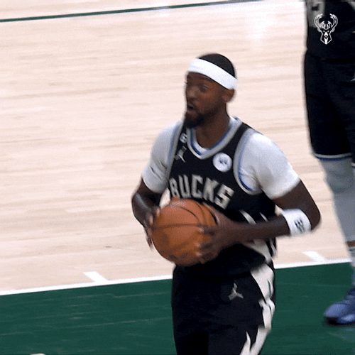 Milwaukee Bucks Bobby Portis Hitting Head With Basketball GIF