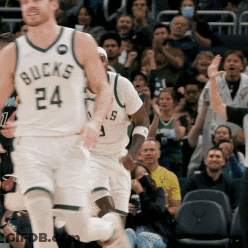 Milwaukee Bucks Bobby Portis Shoulder Bump GIF