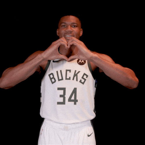 Milwaukee Bucks Giannis Antetokounmpo Hand Heart GIF