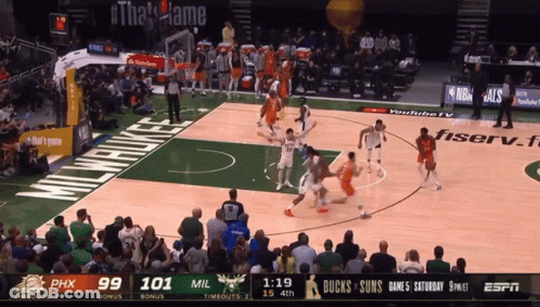 Milwaukee Bucks Vs Phoenix Suns Basketball Game GIF