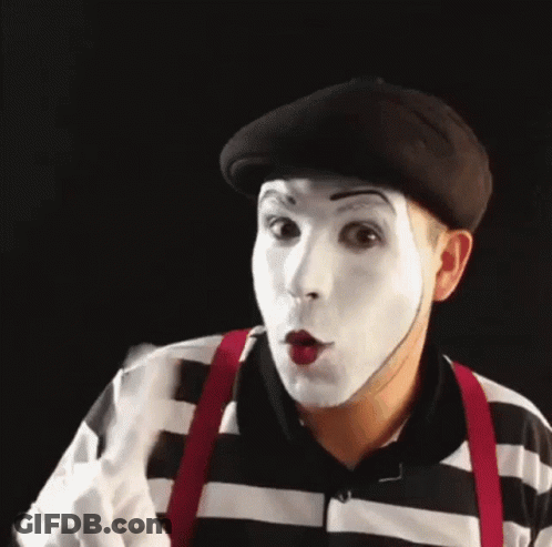 Mime Man In Black Hat And Suspenders GIF