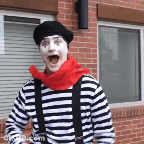 Mime Man With Mouth Open GIF