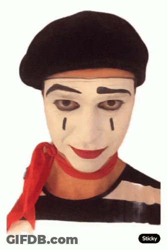 Mime With Red Scarf And Sticky Sticker GIF