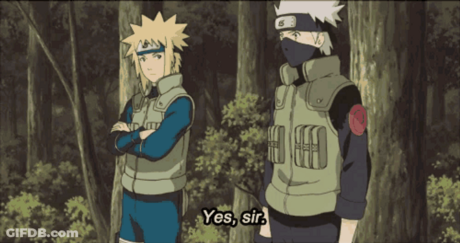 Minato Namikaze And Kakashi Talking GIF