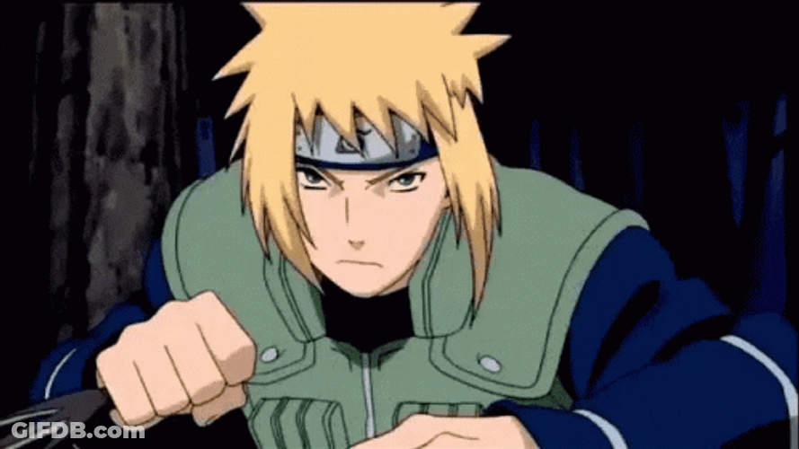 Minato Namikaze Back Flip Defense GIF