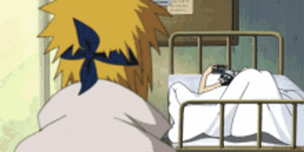 Minato Visits Kakashi Hospital GIF