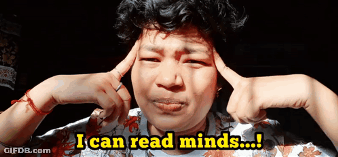 Mind Reader Funny Asian Lady Concentrating GIF