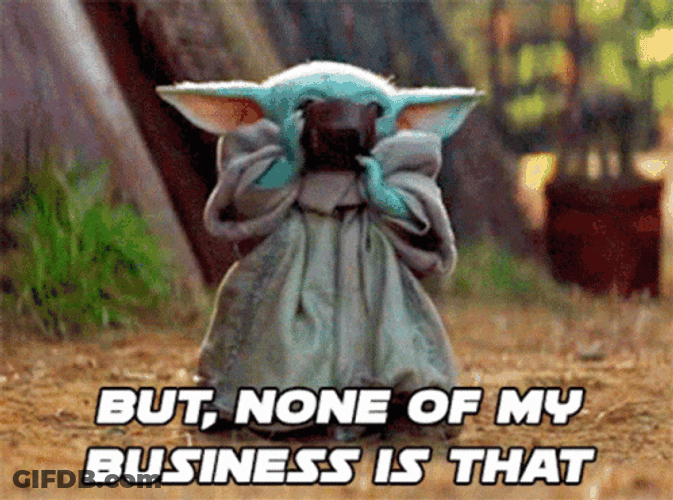 Minding My Business Baby Yoda GIF