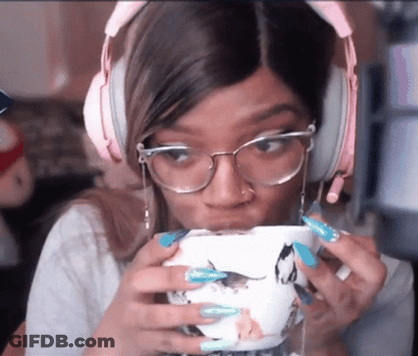 Minding My Business Shrug Coffee GIF