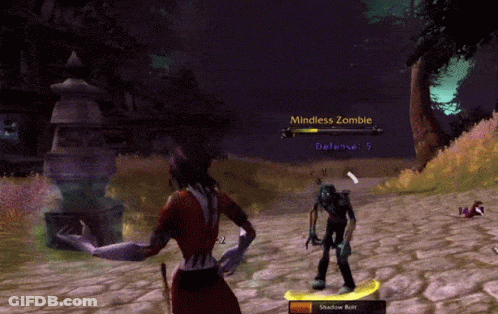 Mindless Zombie And Shadow Bolt GIF