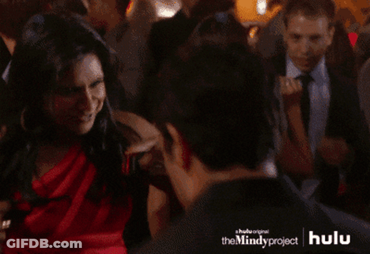 Mindy Kaling And Guy Clubbing GIF