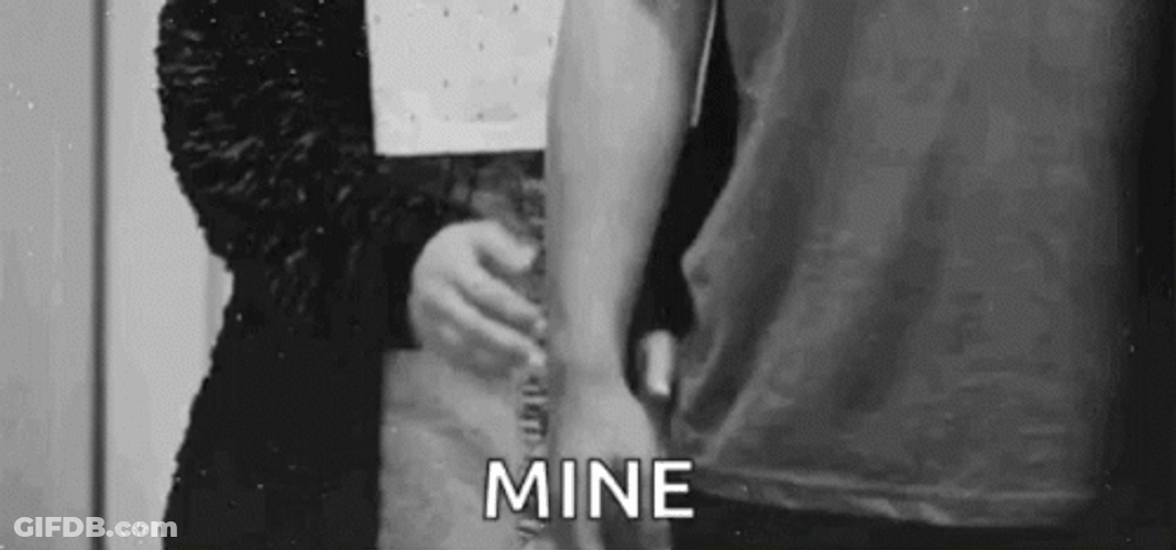 Mine Hugging Man's Arm GIF