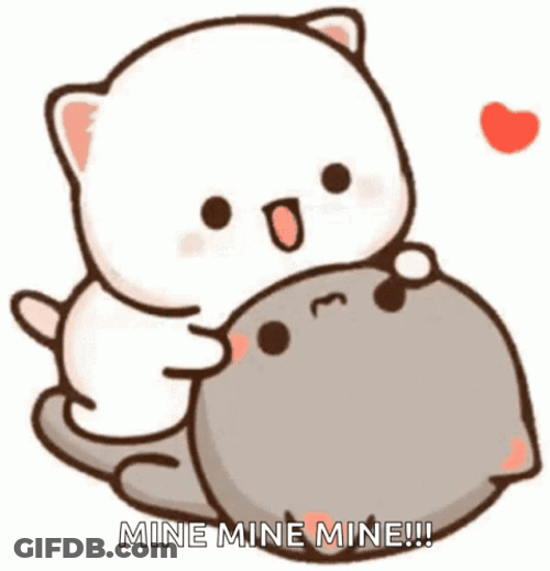 Mine Mochi Cat Kissing GIF