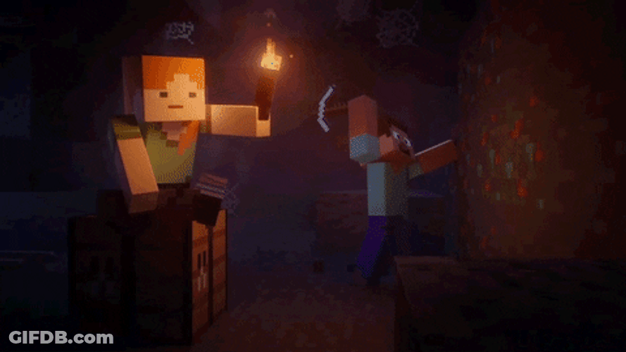 Minecraft Alex And Steve GIF