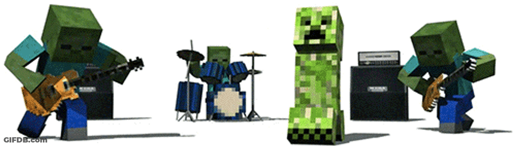 Minecraft Axolotl Band GIF