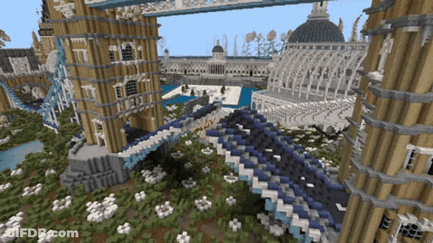 Minecraft Axolotl City GIF