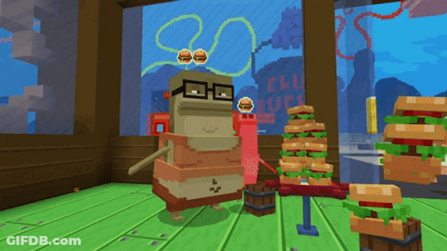 Minecraft Axolotl SpongeBob GIF