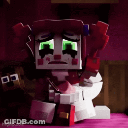 Minecraft Baby Doll Sitting On Toilet Sad GIF