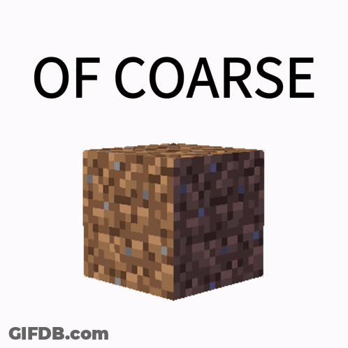 Minecraft Block Saying Of Coarse GIF