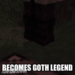 Minecraft Character Becomes Goth Legend GIF