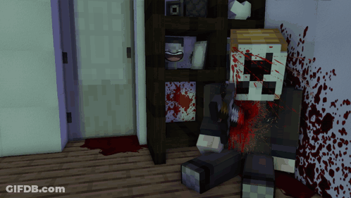 Minecraft Character Bleeding From Chest GIF