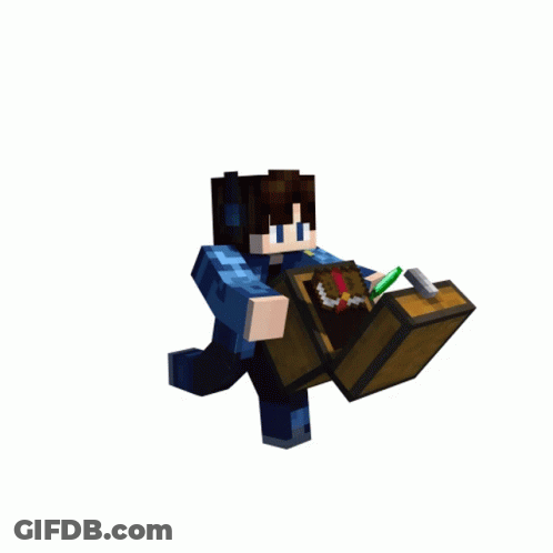 Minecraft Character Carrying Book With Green Pencil GIF