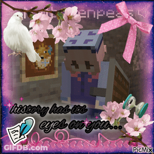 Minecraft Character History Has Its Eyes On You GIF