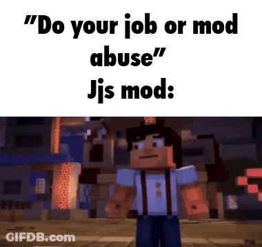 Minecraft Character In Front Of City Saying Do Your Job Or Mod Abuse GIF