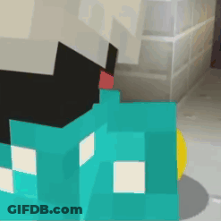 Minecraft Character Next To Brick Wall And Yellow Ball GIF