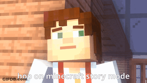 Minecraft Character Saying Hop On Minecraft Story Mode GIF