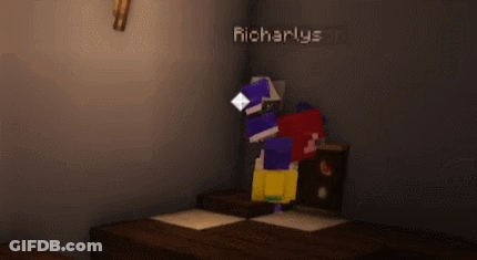 Minecraft Character Sitting On Table GIF