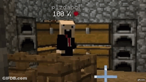 Minecraft Character Standing By Chest Named Plzdabol 100X GIF