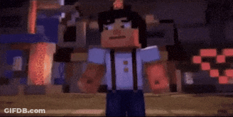 Minecraft Character Standing Next To Apple GIF