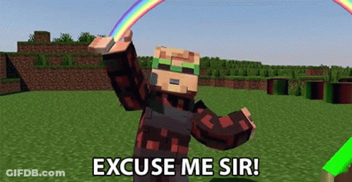 Minecraft Character Throwing Rainbow GIF