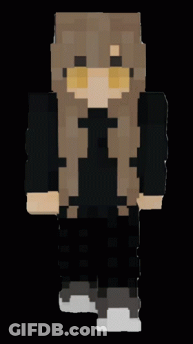 Minecraft Character With Cat Behind Head GIF