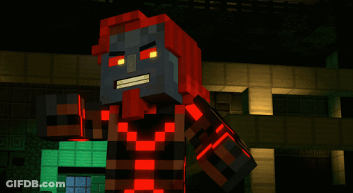 Minecraft Character With Glowing Red Eyes GIF