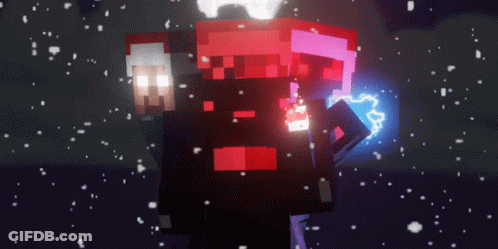 Minecraft Character With Santa Hat GIF