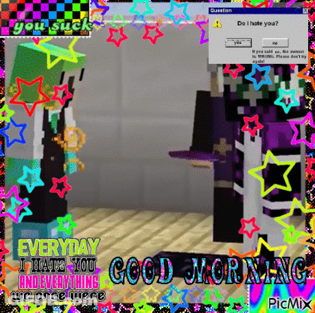Minecraft Characters Saying Good Morning GIF
