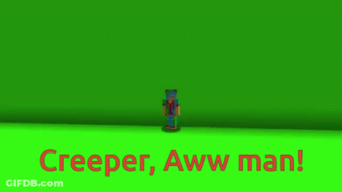 Minecraft Creeper Aww Man GIF