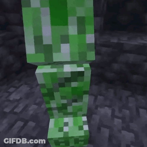 Minecraft Creeper In Dark Room GIF