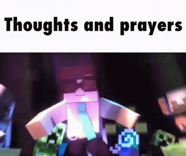 Minecraft Dancing Thoughts And Prayers GIF