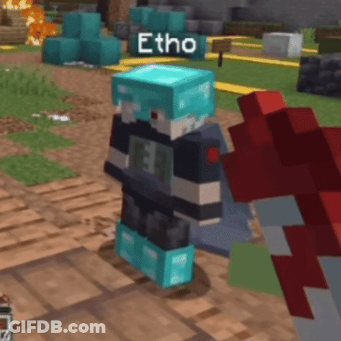 Minecraft Etho With Red Axe GIF