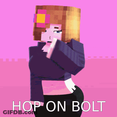 Minecraft Girl Hop On Bolt GIF