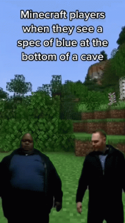 Minecraft Meme Spec Of Blue Bottom Of The Cave GIF