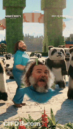 Minecraft Movie Poster With Jack Black GIF