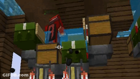 Minecraft Person Sitting On Wooden Table GIF
