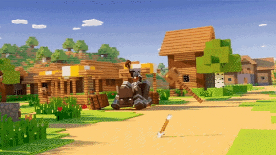 Minecraft Pillager Riding Ravager GIF