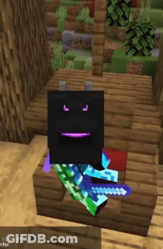Minecraft Purple Face On Black Box GIF