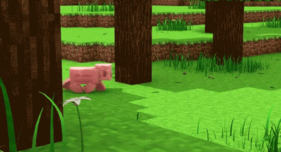 Minecraft Running Pig GIF
