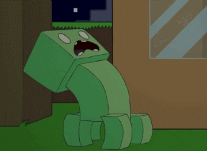 Minecraft Scared Creeper GIF